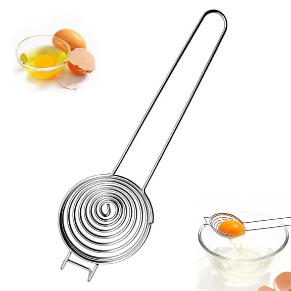 Silver Egg Separator, Yolk White Separator Tool, Food Grade Stainless Steel Egg Divider Egg Sieve Egg Extractor, Kitchen Gadget Cooking Baking Tool, Dishwasher Safe Specialty Tools and Gadgets