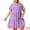 Purple, variant on DARING DIVA Women's Plus Size Plaid Round Neck Short Sleeve Midi Dress 1X Black