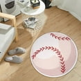 thumbnail image 4 of Matoen Basetball Rug, Soft and Comfy Sports Themed Round Area Rugs Bedroom Living Room Carpet Kitchen Mat Bath Rugs for Bathroom, Room Decor for Kids Bedroom Men Cave, 24inch, 4 of 5