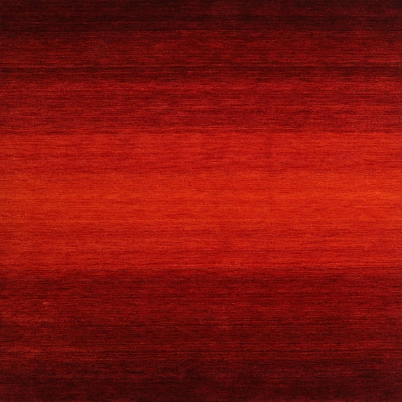 Ahgly Company Indoor Square Contemporary Red Abstract Area Rugs, 8' Square