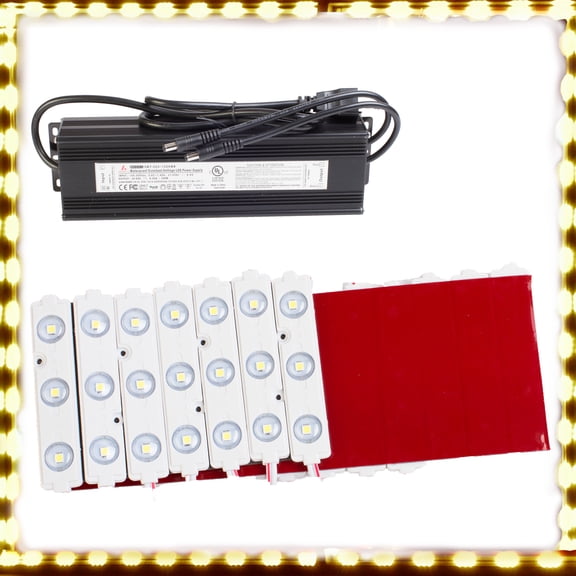 24v Super Bright storefront LED Light 40ft Orange Z3030 Injection Module + UL 24v Power Supply Package