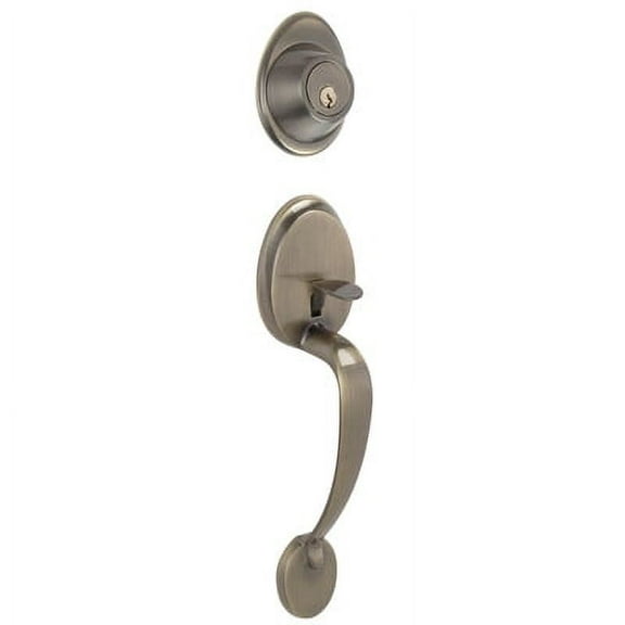 Dexter by Schlage JH58BAR609 Barcelona Exterior Handleset with Deadbolt, Antique Brass