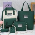 thumbnail image 2 of Juego de 5 piezas Lona de viaje  Bolsa de hombro Tote Verde Hugo mochila de moda para mujer, 2 of 3