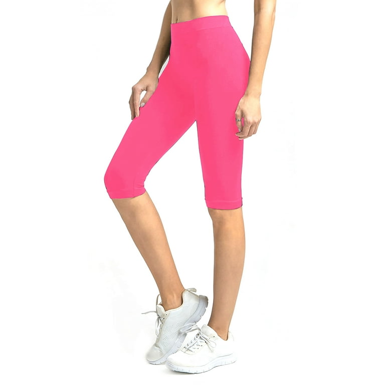 Short Leggings Black/Neon Pink