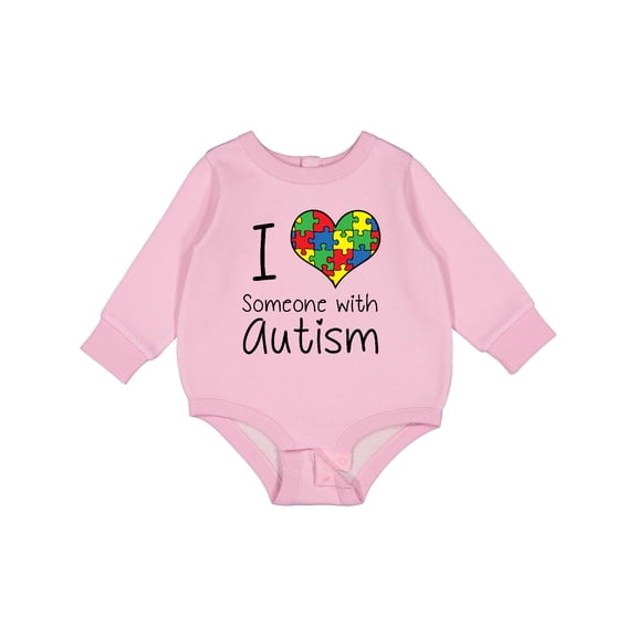 Inktastic I Heart Someone with Autism Baby Fleece Bodysuit