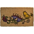 thumbnail image 2 of HomeRoots 555490 18 x 30 in. Brown & Black Coir Floral Outdoor Door Mat, 2 of 5