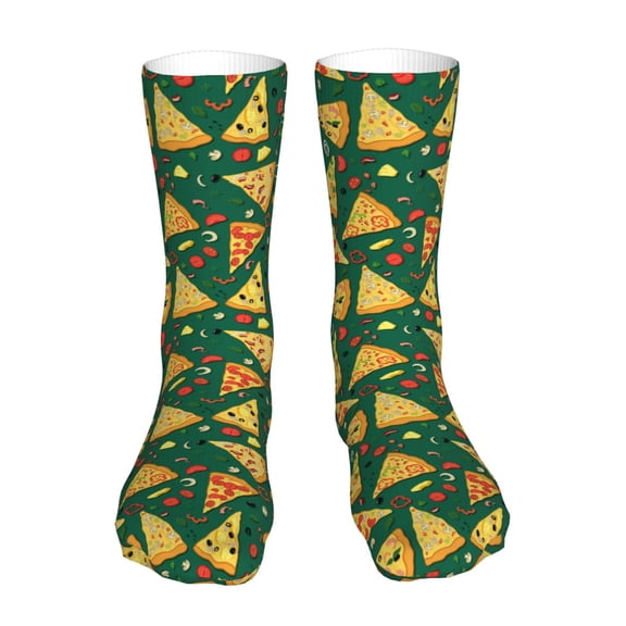 Goofa Pizza for 16in Socks, Funny Novelty Crazy Design Cotton Socks Sports Socks Knee High Socks For Men, Women,1Pairs - Gift For Working Friends