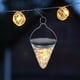 thumbnail image 2 of Lámpara colgante cónica con luces LED solares impermeables para exteriores, patio y jardín., 2 of 14