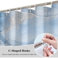 thumbnail image 5 of Blue Silver Crack Marble Abstract Shower Curtain Modern Ombre Printed Bath Curtain Waterproof Fabric Bathroom Bathtub Decor Set with Hooks-36"W x 72"L (Pack of 1), 5 of 7