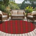 thumbnail image 5 of Red Green Checkered Round Area Rug 6 FT, Non Slip Bedroom Area Rug, Christmas Red and Green Plaid Washable Soft Circular Carpet Non-Shedding Floor Mat for Kitchen Dining Room Home Office Kids Room, 5 of 9