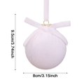 thumbnail image 2 of 3-Pack White Velvet Christmas Ball Ornaments, 3.15-Inch Flocked Shatterproof Tree Decorations for Winter Wonderland, Wedding, Wreath, Mantel and Elegant Holiday Decor, 2 of 4