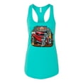 thumbnail image 2 of Wild Bobby, Vintage Hot Rod Old Garage Cars and Trucks Ladies Racerback Tank Top, Tahiti Blue, Medium, 2 of 3