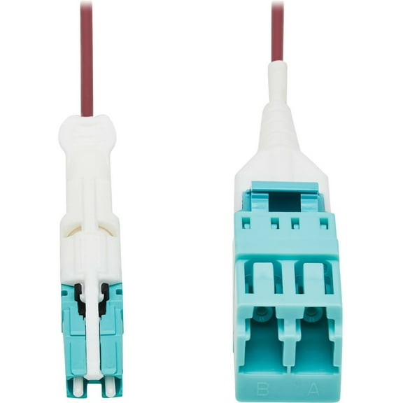 Eaton Tripp Lite Series 400G Duplex Multimode 50/125 OM4 Fiber Optic Cable Adapter (CS-PC/LC-PC), M/F, Round LSZH Jacket, Magenta, 1 ft. - Network cable - CS/PC multi-mode (M) push/pull to LC/PC multi-mode (F) push/pull - 0.305 m - fiber optic - duplex - 50 / 125 micron - OM4 - white, magenta, aqua