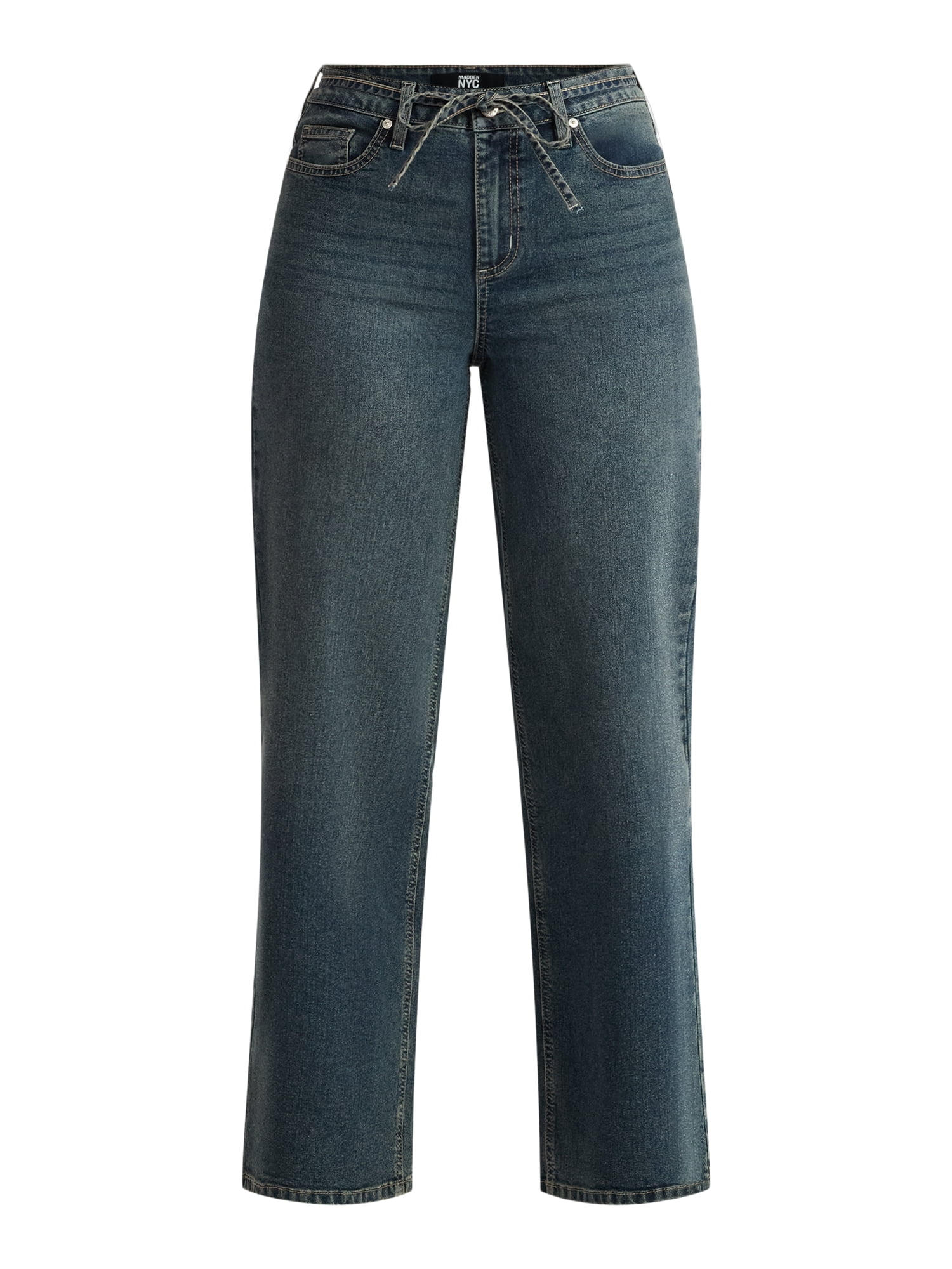Madden NYC Women's Tie Belt Jeans, 32" Inseam, Sizes 00-18