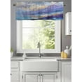 thumbnail image 4 of Curtain Valance for Windows,Abstract Mountain Oil Painting Kitchen Valances Rod Pocket Short Curtains,Natural Scene Graffiti Art Window Treatment Panel for Bedroom Bathroom 42x18in, 4 of 9