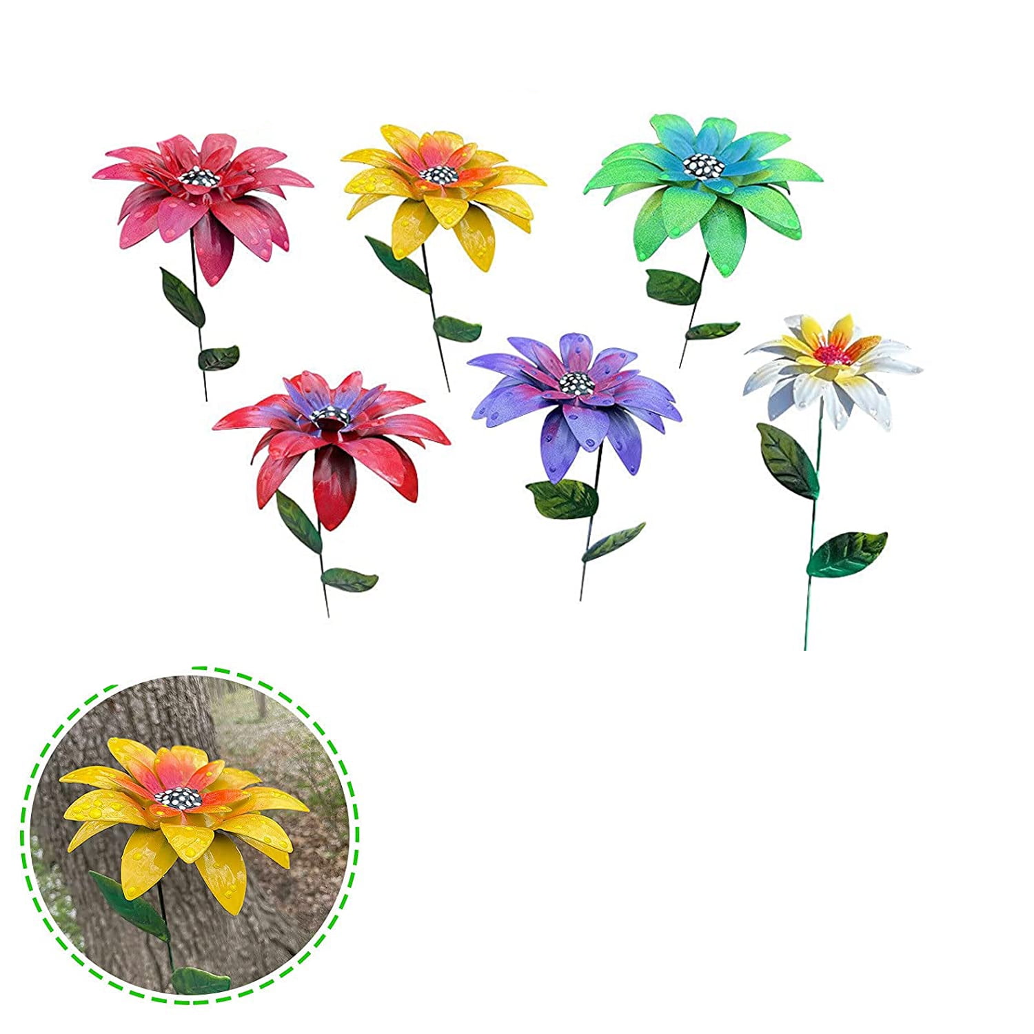Daylily Flower Garden Stakes Decor, Mother's Day Metal Daylily Flower