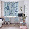 thumbnail image 4 of Navy Blue Starfish Kitchen Curtains Window Panels, Coastal Ocean Summer Sea Nautical Insulated Window Treatment Curtain, Grommet Curtains for Bedroom/Living Room/Bathroom, 2 Piece 52"Wx63"L, 4 of 8