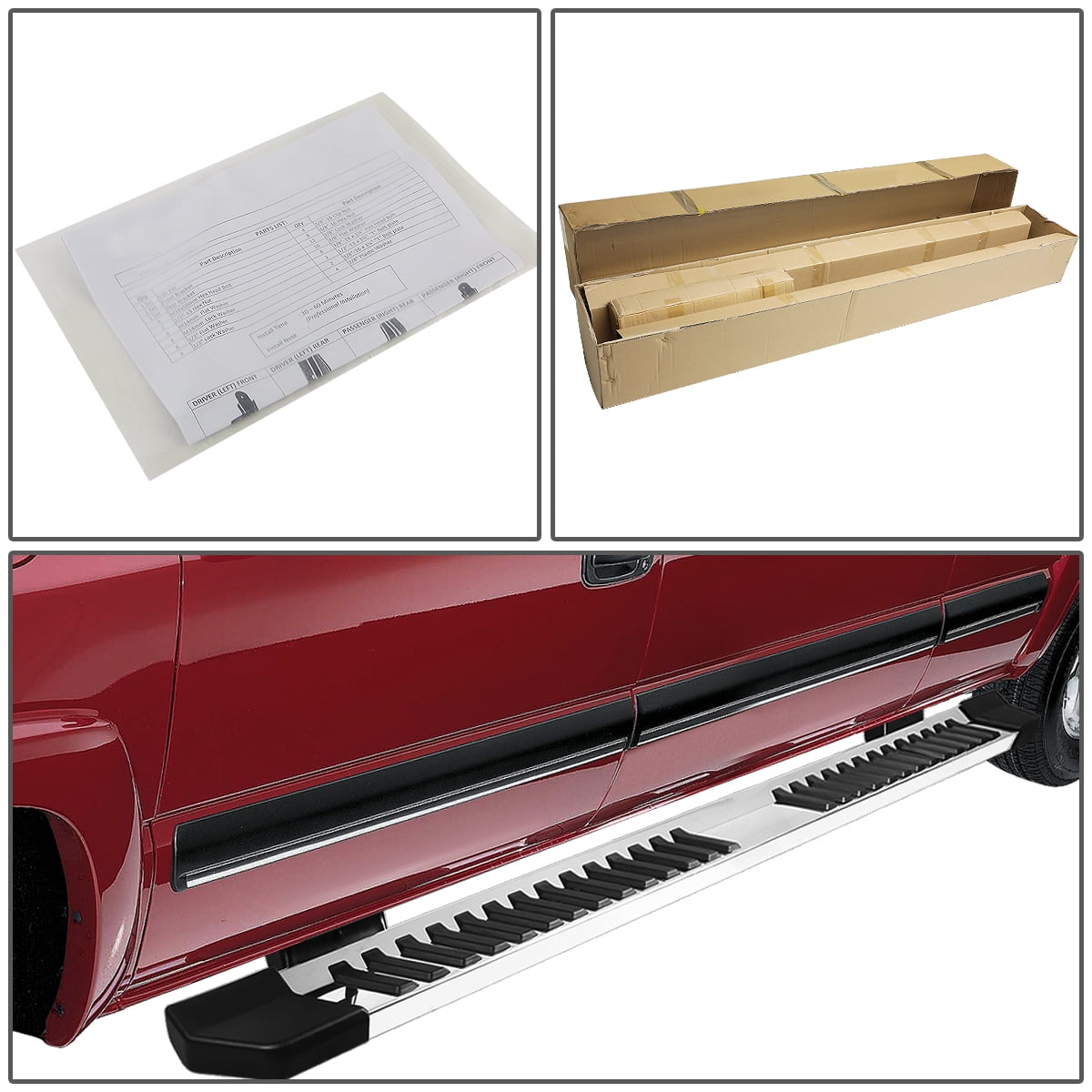 DNA Motoring 6" OD Side Step Nerf Bars Running Boards for 2015-2020 F150 F250 F350 SD Supercrew Cab