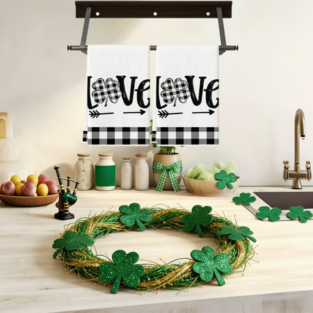 Vggrvlo Under 5 Kitchen Towels Ultra Soft Absorbent Quick Drying Tea Towel for Drying Dishes Cleaning Towels for St. Patrick s Day Decorations Green 16x24 Inches