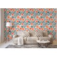 thumbnail image 2 of AMAZING WALL Red Floral Pattern Peel and Stick Self Adhesive Wallpaper 15.7" x 16.5ft, 2 of 4