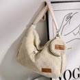 thumbnail image 1 of Bolso de hombro de lona informal para mujer, bolso de mensajero, bolso de viaje para estudiantes (caqui), 1 of 8