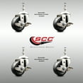thumbnail image 2 of 3 Inch 316SS Hard Rubber Wheel Swivel 10mm Threaded Stem Caster Set Brake, 2 of 2
