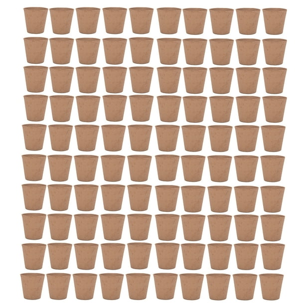 Macetas Ecológicas de Papel Reciclado para Plantas Suculentas y Germinación, 8cm de Altura, 100 Piezas, Biodegradables y Absorbentes, Ideales para Flores y Hortalizas, Fáciles de Transplantar.