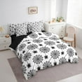 thumbnail image 3 of Manfei Boys Happy Halloween 7 Pieces Bedding Comforter Set,Spider Webs Full Bedding Set,White Black Fitted Sheet Flat Sheet For Teens,Ultra Soft Home Decor Reversible, 3 of 8