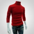 thumbnail image 5 of JANGSLNG Men Autumn Winter Solid Color Turtle Neck Cotton Pullover Thin Bottoming Shirt, 5 of 8
