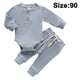 thumbnail image 1 of Laklulu Ropa de Otoño para Bebé Recién Nacido, Conjuntos de Mameluco y Pantalones de Algodón de Punto de Manga Larga, Conjuntos de Invierno para Bebés, Azul Claro, Talla 90, 1 of 6