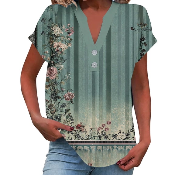 SHE IS Short Sleeve Tops for Women 2026 Graphic Tees for Women V Neck Black Blouses for Women Plus Size Tunics for Women 2026 Plus Size 3X