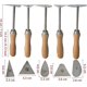 thumbnail image 2 of 5 Pcs Paint Shave Hooks Professional Paint Tool Heavy Duty Triangular Paint Scrapers with Wooden Handle, 2 of 5