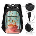 thumbnail image 3 of Fuzoiu Floating Colorful Cereal Print USB Backpack with Charging Port,Laptop Backpack,Business Travel Durable Laptops Backpack, for School, Work, Travel & Outdoor Activities, 3 of 7
