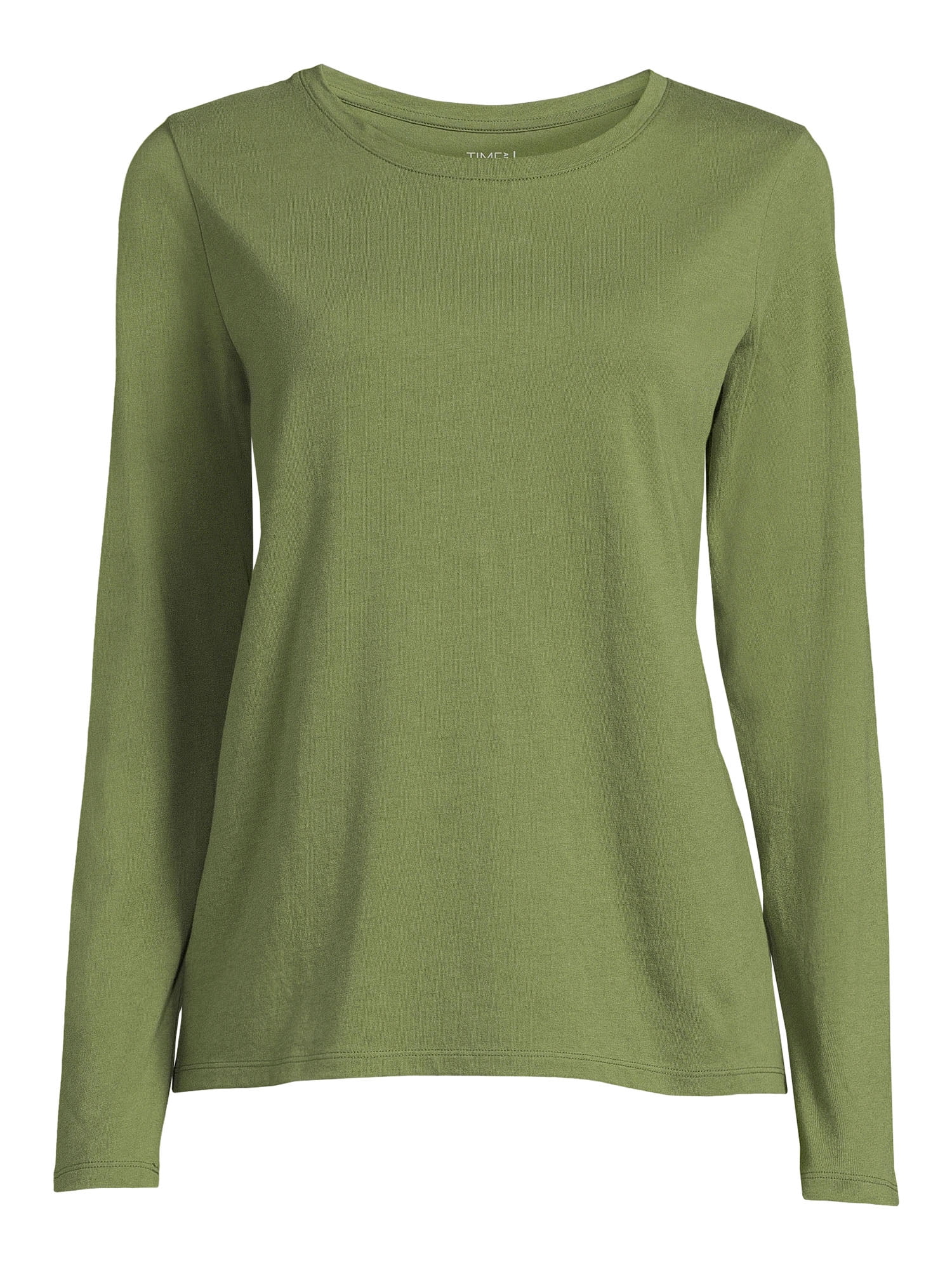 Time And Tru Women's Crewneck Tee with Long Sleeves