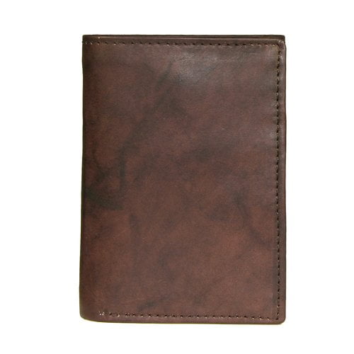 RFID George Men/'s Genuine Brown Trifold Wallet Leather 9 Card Slots #2