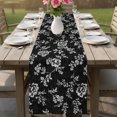 thumbnail image 6 of Vintage Rustic Floral Table Runner 120 Inches Long,Dining Table Runners Dresser Scarves,Spring Floral Botanical Black Kitchen Coffee Tablerunner for Tabletop Party Birthday Holiday Wedding 13"x120", 6 of 8