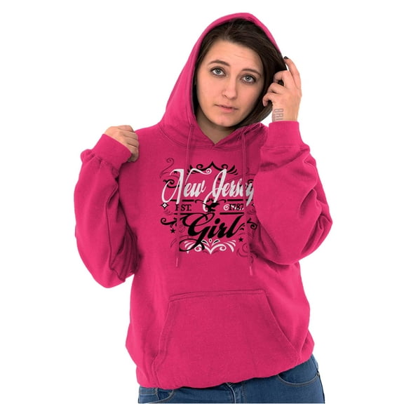New Jersey Fancy Feminine Filagree Women Plus Size Graphic Pullover Hoodie Brisco Brands 2X