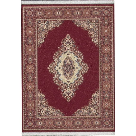 Designer Home Urban Area Rug 040-35334 Cathedral Burgundy Medallion Floral 5' 3" x 7' 6" Rectangle