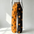 thumbnail image 6 of QWKLEAJ Halloween Pajama Pants Women Flannel Lounge Sleepwear Loose Elastic Waist Long Trousers Festive Party Home Wear Printed Bottom Novelty Holiday Pumpkin Ghost Bat Cat Pajamas, 6 of 6