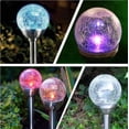 thumbnail image 1 of LINLIN Homeware Stainless Steel Solar Powered Colour Changing LED Crackle Glass Ball Solar Garden Stake Lights, 1 of 9