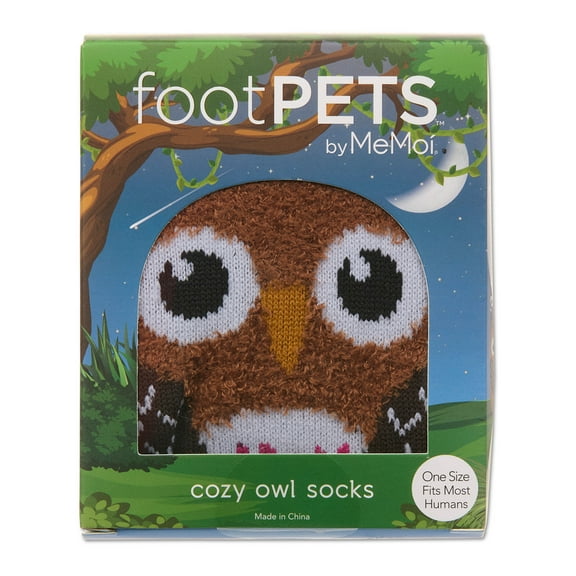 MeMoi Women's Foot Pet Owl Crew Socks - Womens - Female, One Size, Navy