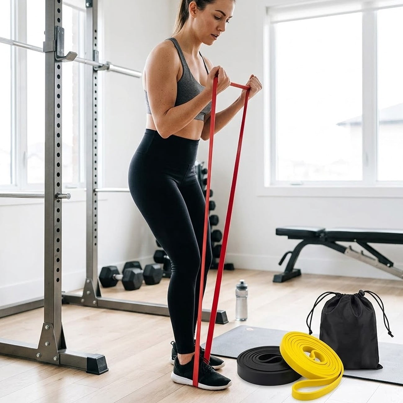 Set of 3 Heavy Duty Resistance Band Loop Exercise Yoga Workout Power Gym Fitness