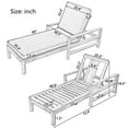 thumbnail image 2 of Harper & Bright Designs Wood Outdoor Lounge Chaise Patio Sunbed, PE Wicker Reclining Daybed with Adjustable Backrest & Cushions for Gardens Terraces Poolside, Natural+Grey, 2 of 9