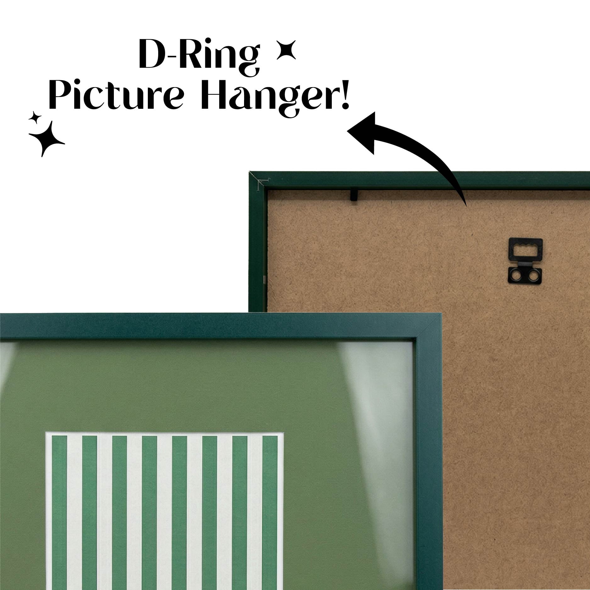 Urban Shop 12 x 12 Green Wood Picture Frames, 2-Pack, Displays 6 x 8 Photo with Mat