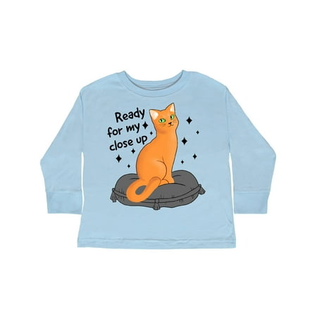

Inktastic Pretty Cat Ready For a Close Up Gift Toddler Boy or Toddler Girl Long Sleeve T-Shirt
