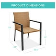 thumbnail image 2 of Yunken Set of 2 Stackable Outdoor Wicker Dining Chairs, All-Weather Armchairs with Steel Frame - Natural, 2 of 7