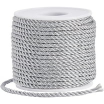 22 Yards 3mm Decorative Rope Trim Twisted Cord Silver 3-Ply Twist Cording Trim Thread String Sewing Ropes