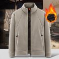 thumbnail image 2 of Dpytoraw Winter Men's Fleece Spring/Autumn Jacket With Stand Collar Zipper Casual, 2 of 5