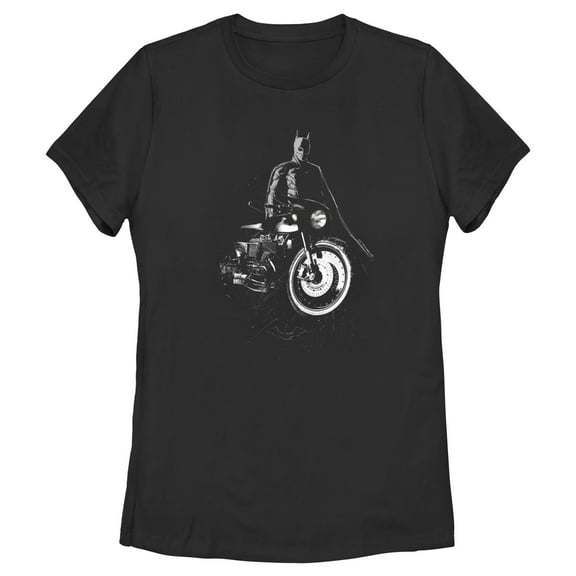 Women's The Batman Batcycle in the Shadows  Graphic Tee Black 2X Large