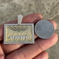 thumbnail image 5 of 14K Gold Finish over Real Solid 925 Sterling Silver The Last Supper Meal Rectangular Iced CZ Hip Hop Pendant, 5 of 7